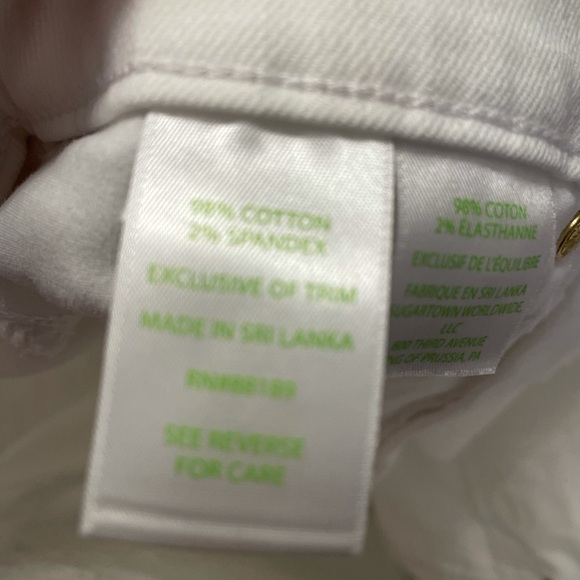 Lilly Pullitzer White Cotton Jeans with Embroidered Pockets, Sz 4 - Picture 5 of 12
